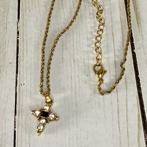 The Vatican Library Collection Cross Pendant Necklace | Red Stone | VINTAGE